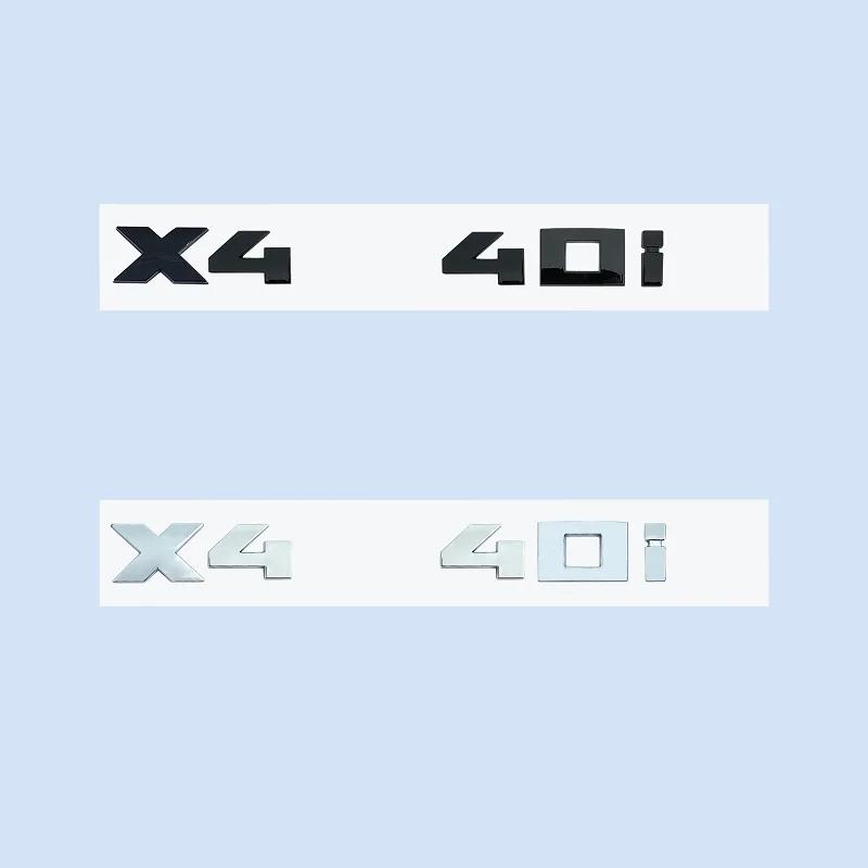 Chrome Black 3D Letters M X4M40i X4M40d X4M50d X4 M40d M40i ABS Emblem for BMW X4 Series F26 G02 Car Trunk Decals Sticker