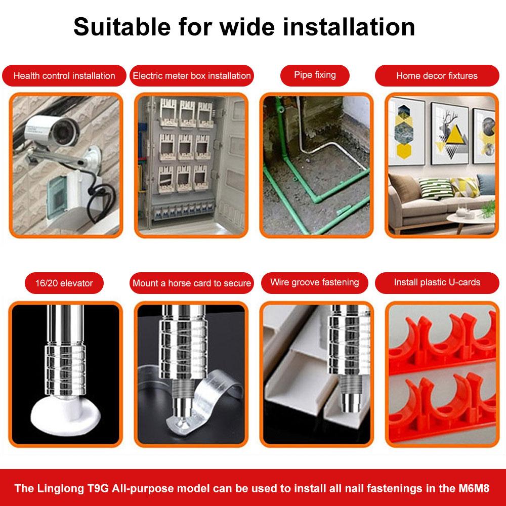 Мини-гвоздезабивной пистолет промышленного класса, изысканный глушитель, настенный крепеж, фиксированный паз для провода, подвесной пистолет для карт, гвоздезабивной пистолет