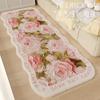 Ins Style Bedroom Decor Floral Bedside Rug Pink Plush Carpets for Living Room Cream Style Casual Rug Fluffy Soft Irregular Mat