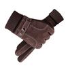 Mens Winter Warm Gloves Leather Thicken Cotton Windproof Driving Mittens