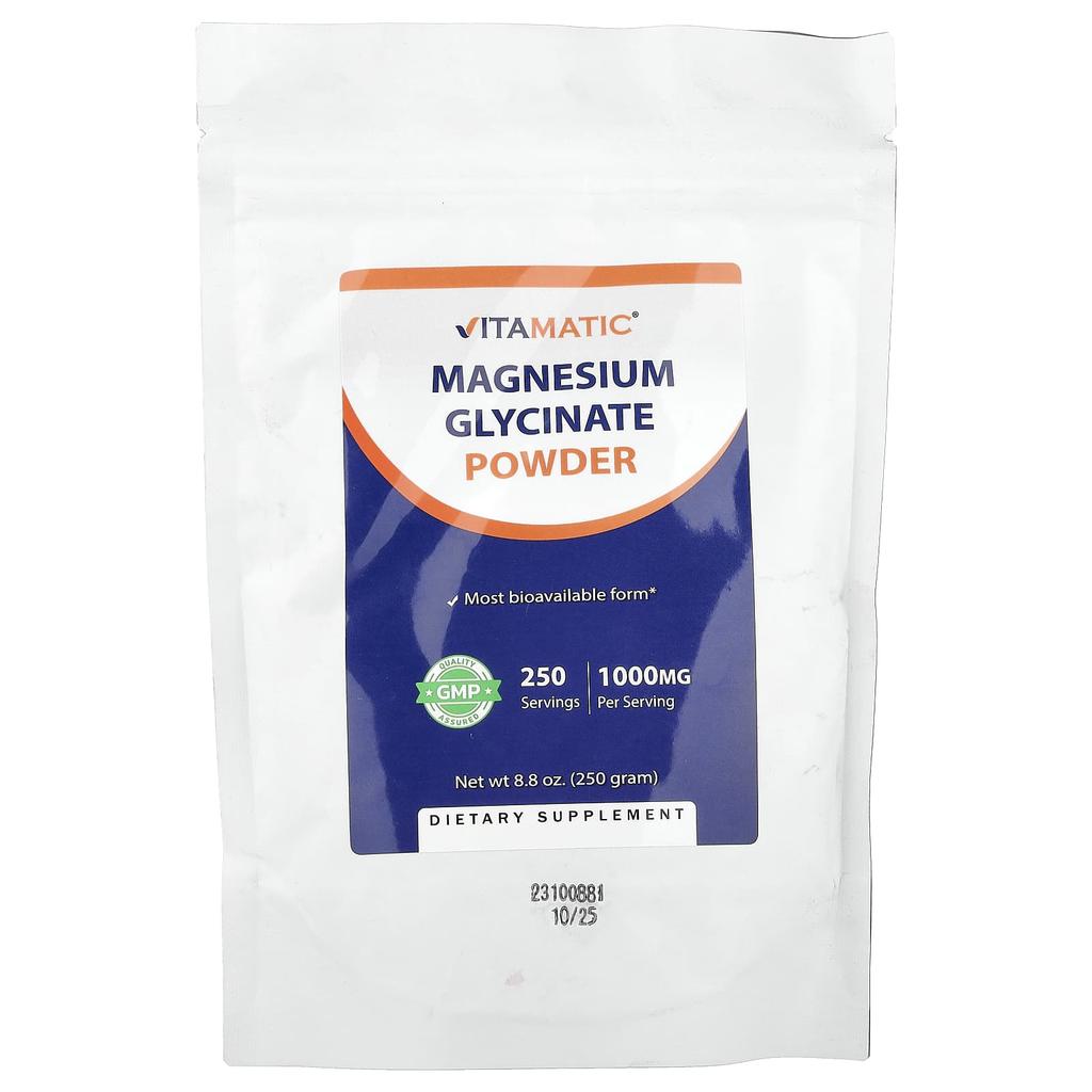 Vitamatic Magnesium Glycine Powder, 8.8 Oz (250 G)