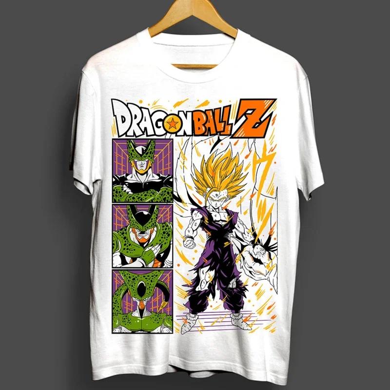 2026 новая футболка Dragon Ball Z для мужчин и женщин с принтом Сунь Укуна и Веджеты из чистого хлопка с коротким рукавом, в веселом стиле Харадзюку