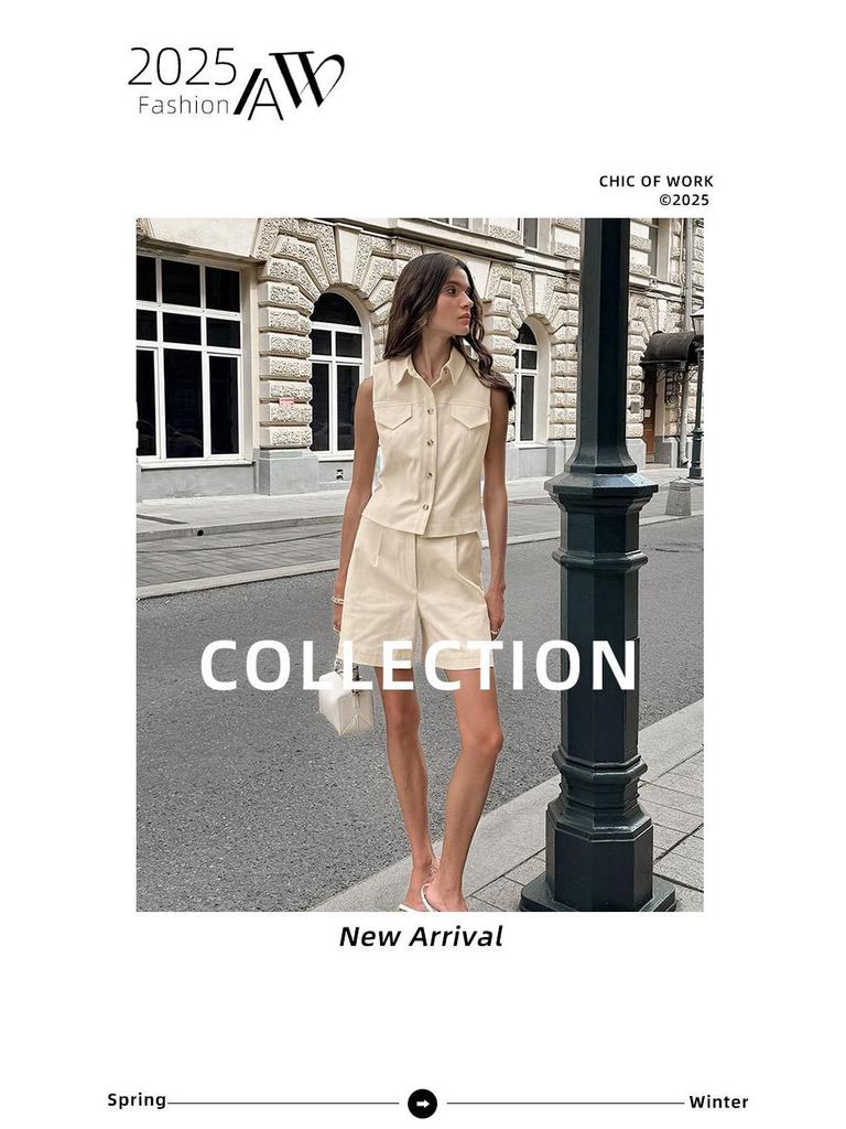 Французский летний женский комплект из хлопка и льна – Топовая, трендовая мода на 2025 год