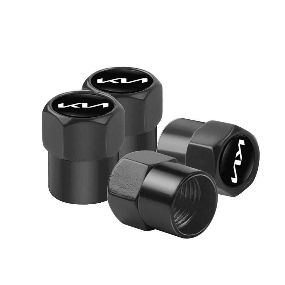 AADU1 4pcs Car Wheel Tires Valves Tyre Stem Caps For Kia Picanto Soul Rio Sportage Niro Morning Ceed Cerato