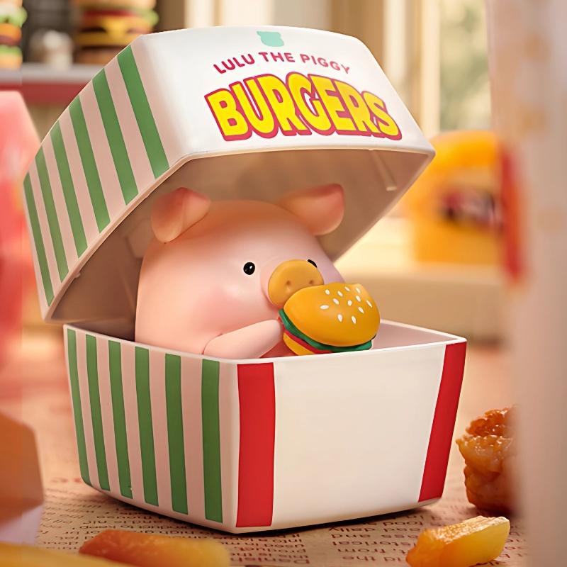 Canned Pig Lulu The Piggy Burgers Urgent Delivery Movable Series Blind Box Collectible Doll Ornament Fun Toys Mystery Box Gift