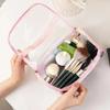 Transparent Mesh Cosmetic Bag Women Makeup Bag Double Zipper PVC Waterproof Makeup Pouch Toilet Wash Bag Large Tote Handbag