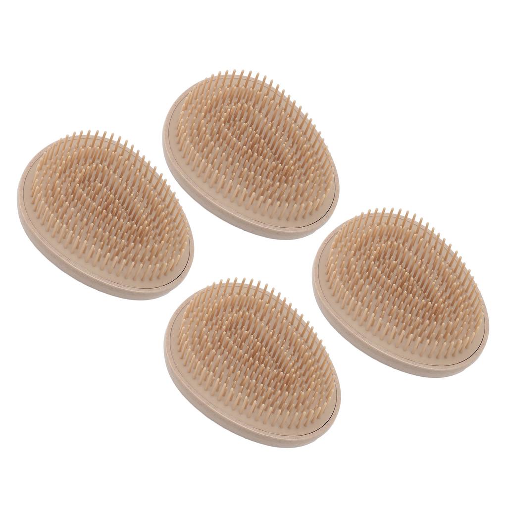 4Pcs Detangling Hairbrush Wheat Straw Soft Teeth Round Handle Dry Wet Scalp Massaging Hair Comb