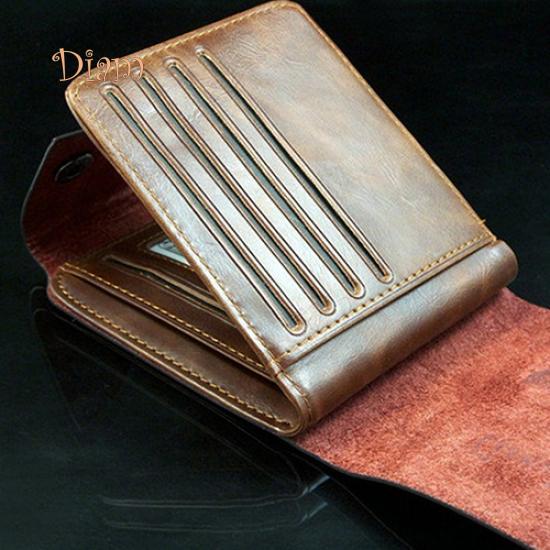 Мужской кошелек GQ из искусственной кожи, двойной кошелек, чехол для денег, тонкий кошелек для монет, карман