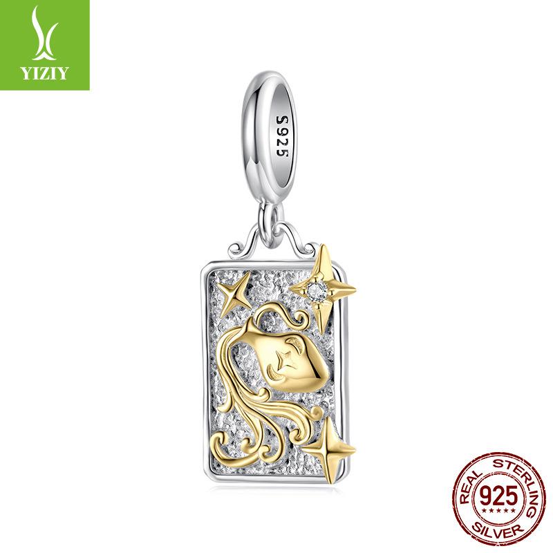 S925 Стерлинговое Серебро Подвеска Двенадцать Созвездий Ювелирные Аксессуары Персонализированные Универсальные DIY Бусины