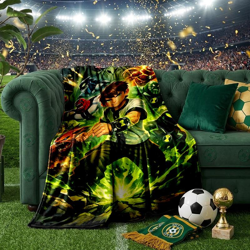 Ben Alien Force Throws Blanket Flannel Blankets Plush for Couch Bed Gifts for Men Women Travel picnic blanket Christmas fan gifts