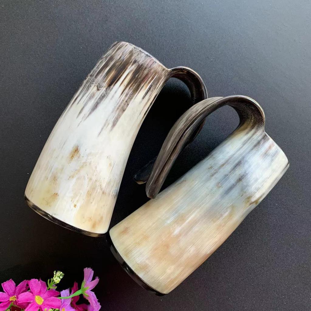 Handicrafts Home Real Viking Drinking Horn Mug with Stand Cups Ale Beer Wine Goblet Chalice Tankard Beaker Vessels