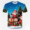 Children's Santa Claus Printed New Year T-Shirts Boys Comfortable Fashion Top Short Sleeve
