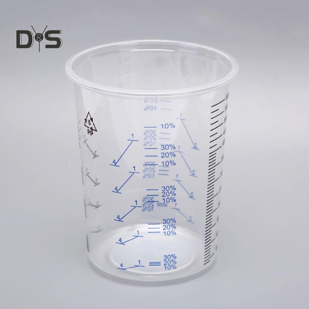 DYS Tool SHOP Прозрачный пластиковый мерный стаканчик для смешивания жидкости с краской, контейнер