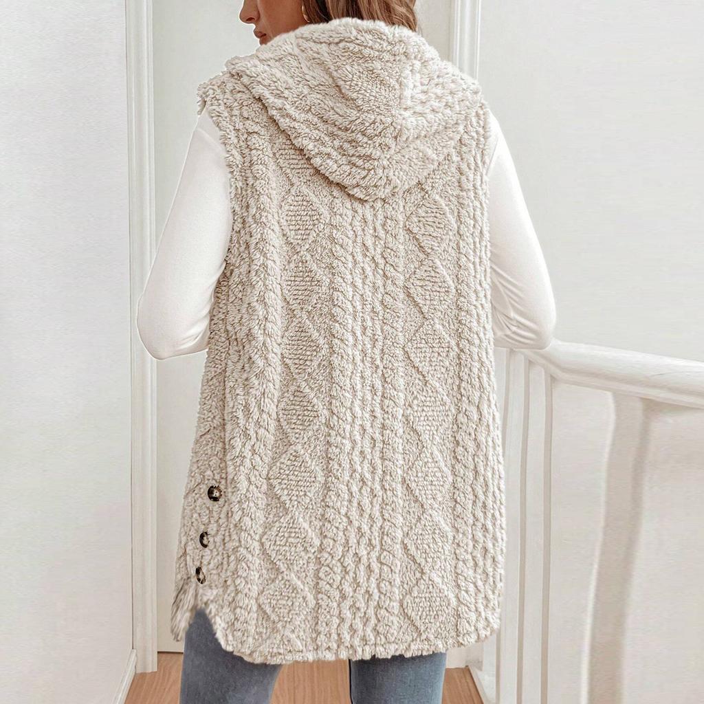 Women Long Trendy Plain Sleeveless Jacket Lightweight Warm Gilet Coat Outerwear