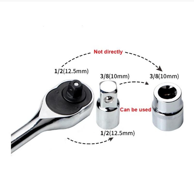 1/4" 3/8" 1/2" Ratchet Wrench Adapter Chrome Vanadium Steel Sleeve Adapter Drive Socket Converter Wrench-sleeve Joint Converter