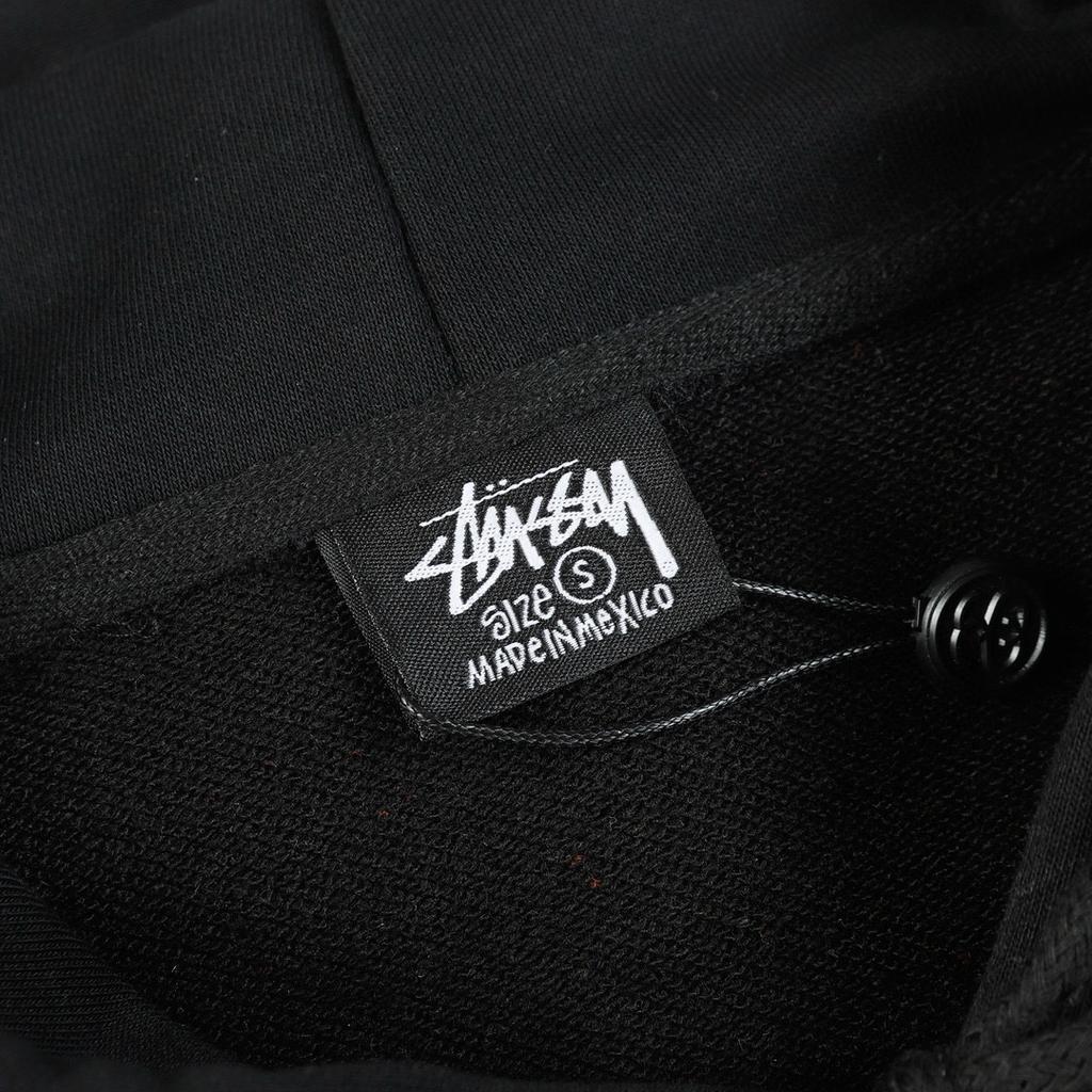 Stussy 2025 Новая весна и осень свободная толстовка большого размера с тонким фасоном черного цвета с принтом 8 скульптурных ангелов из хлопка с капюшоном для пары