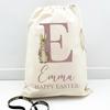 Personalised Initial Name Pink Blue Easter Bunny Rabbit Gift Bag Happy Easter Party Decoration Kid Boy Girl Egg Hunt Gift Bucket