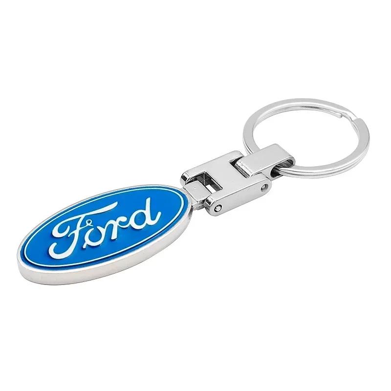 New 2026 Car Sticker Ford New 2025 Hot Car Keychain Vintage Leather Keyring Creative Key Chain For Ford Focus 2 3 Mondeo Kuga Fi