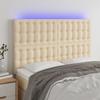 LED Headboard Cream 144x5x118 128 cm Fabric