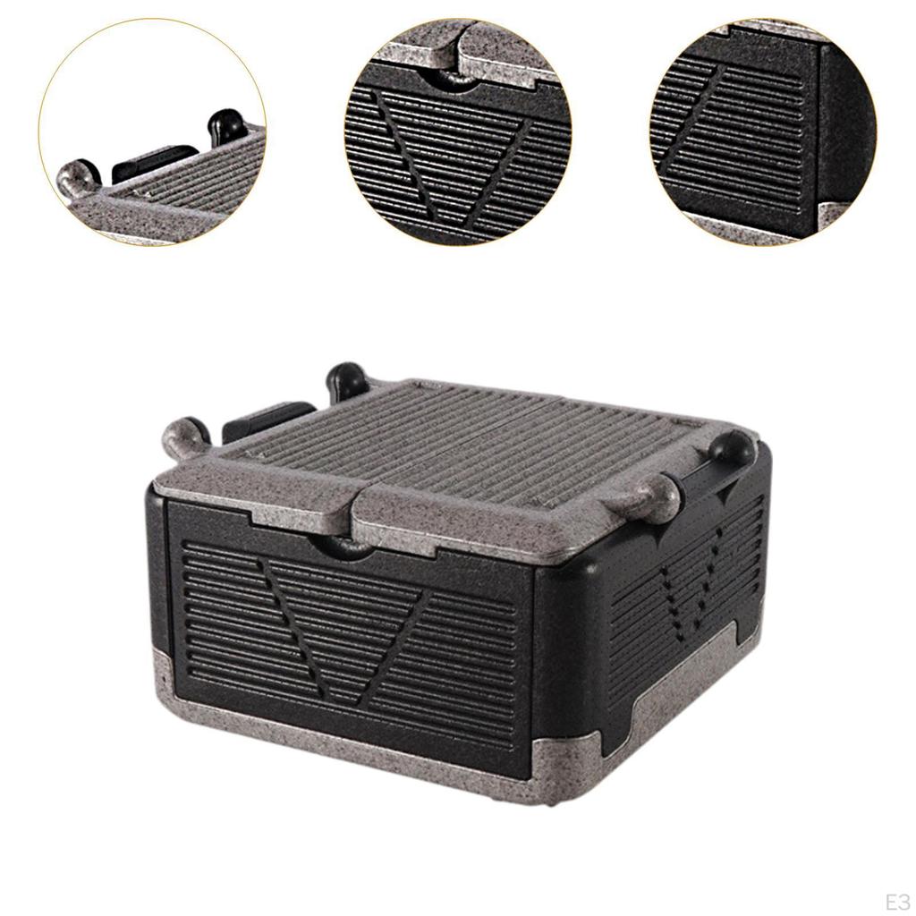Camping Cooler Insulated Ice Chest Folding with Lid, Storage, Reusable Foam Food Carrier