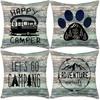 Декор для дома Наволочка с рисунком Happy Camper & Let'S Go Camping Adventure, подходит для дивана, спальни, автомобиля
