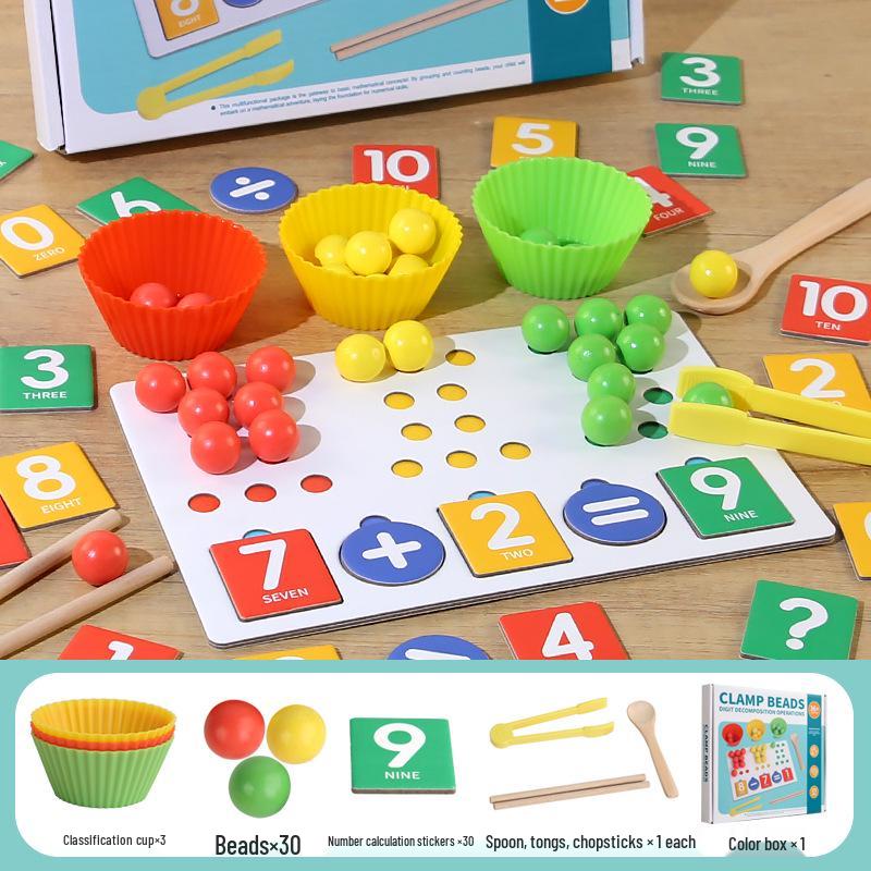 Multicolor Counting Beads Puzzle - Educational Math Game for Children