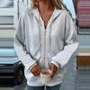 Women Hoodies Half Zip Up Long Sleeve Casual Pullover Tops Oversized Side Split Fall Hooded Sweatshirts