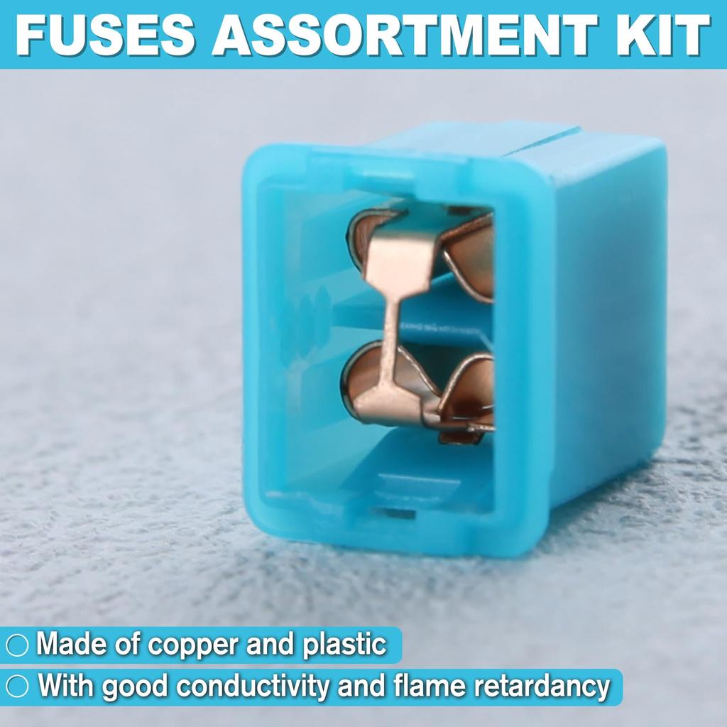 LEONTOOL 30PCS Auto Thin Box Fuse Kit Fuse Set 20A 30A 40A 50A 60A