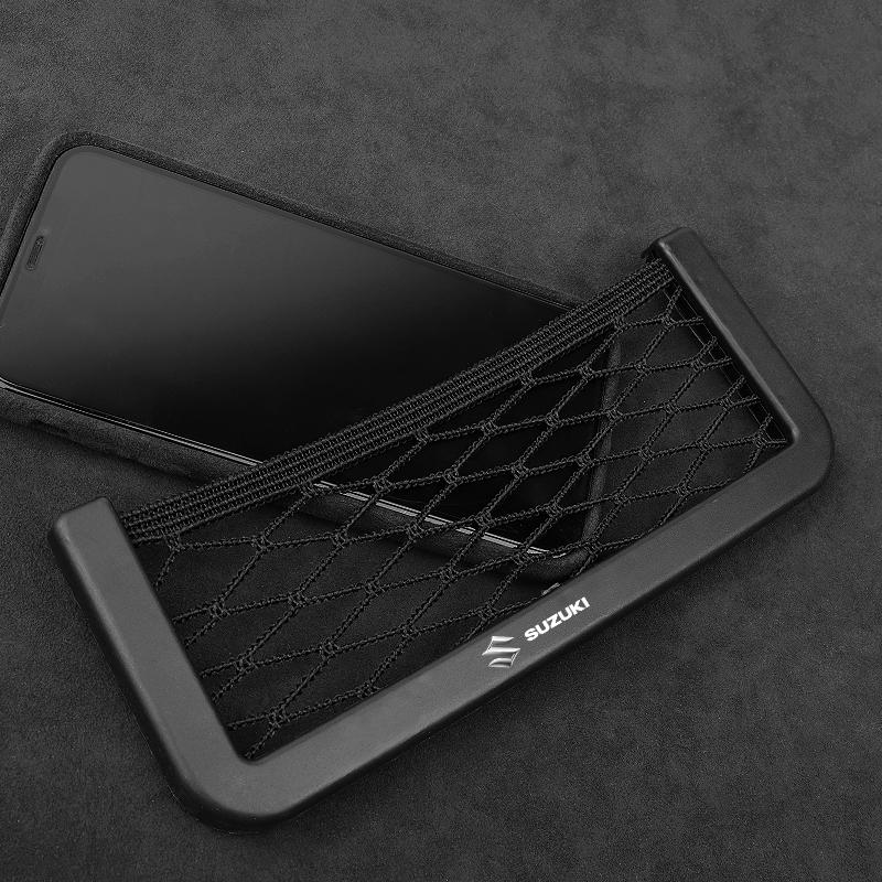 1Pcs Car Net Bag Phone Holder Storage Net Box Pocket Organizer For Suzuki DZire IGNIS Grand Swift Jimny Vitara Baleno SX4 GW250 Splash Swace