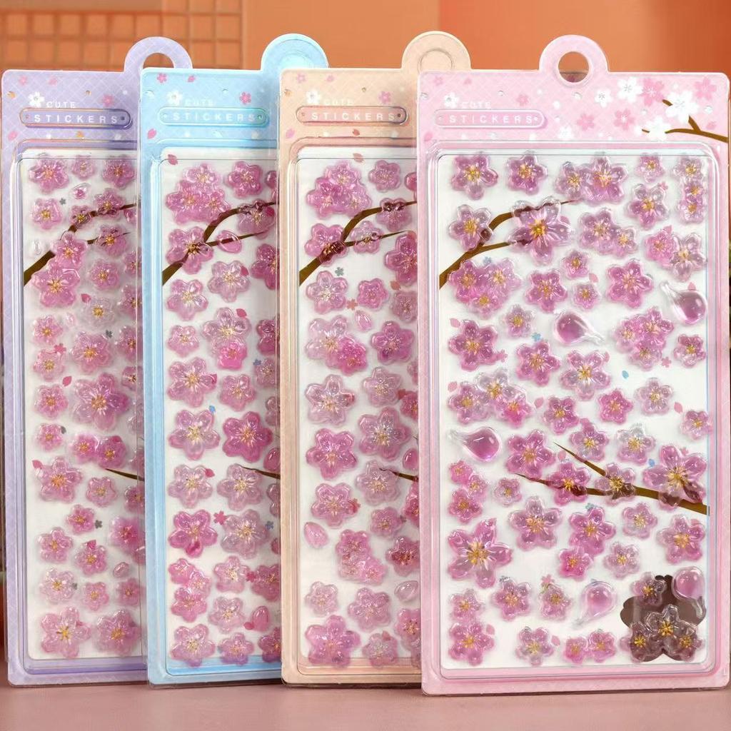 Sakura 3D 3D Relief Stickers Cute Cartoon Children'S Account Decoration Stickers Mobile Phone Guka Creative Stickers