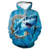 Sweat À Capuche À Motif De Requin Animal Pour Hommes, Pull À Manches Longues, Survêtement Décontracté, Impression 3D, PVD, Drôle, Rue, Enfant