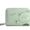 Women's Cute Cartoon Mini Card Holder Wallet - Multi-Slot, Zipper, Japanese/Korean Style, 2025 New