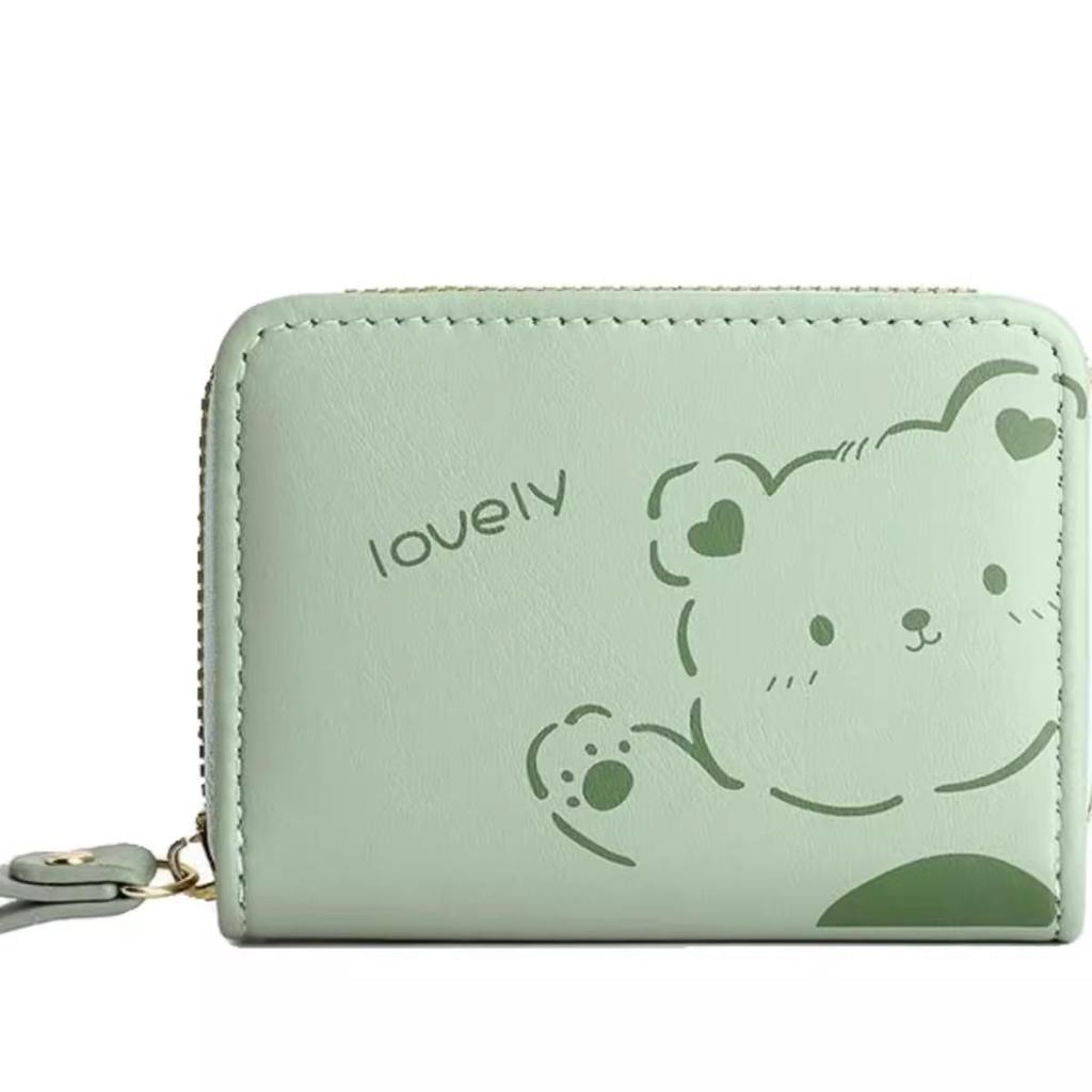 Women's Cute Cartoon Mini Card Holder Wallet - Multi-Slot, Zipper, Japanese/Korean Style, 2025 New