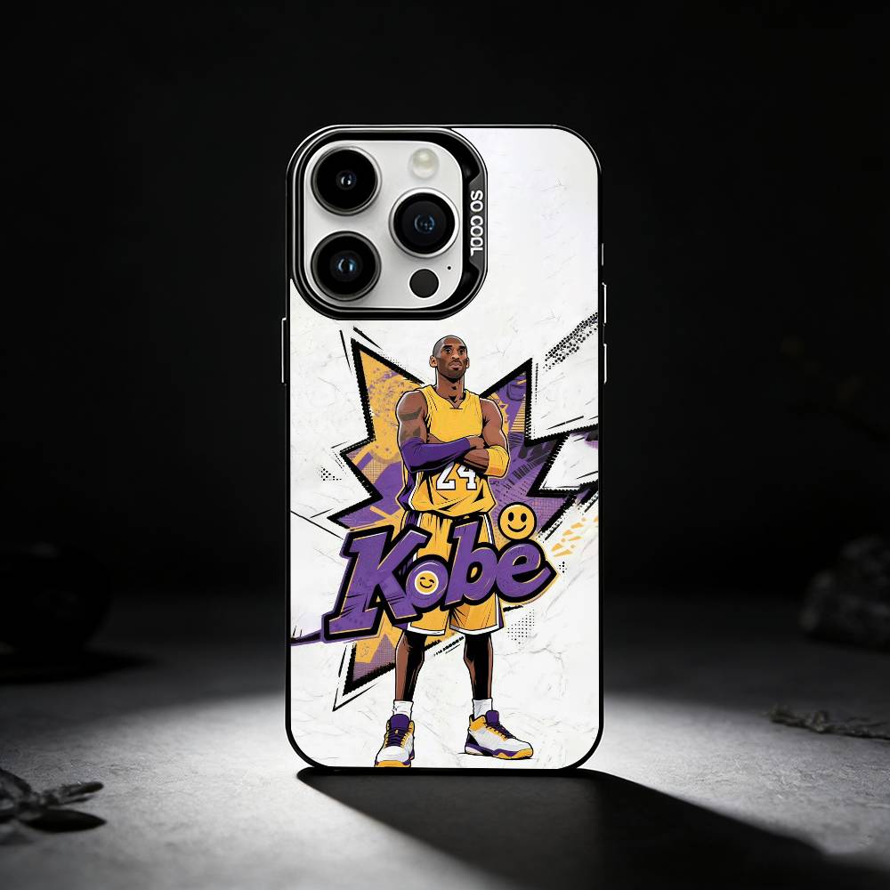 Чехол для телефона K-Kobe B-Bryant 24 для iPhone 17,16,15,14,13,12,11 Plus,Pro Max,XS,Цветной серебристый чехол для телефона