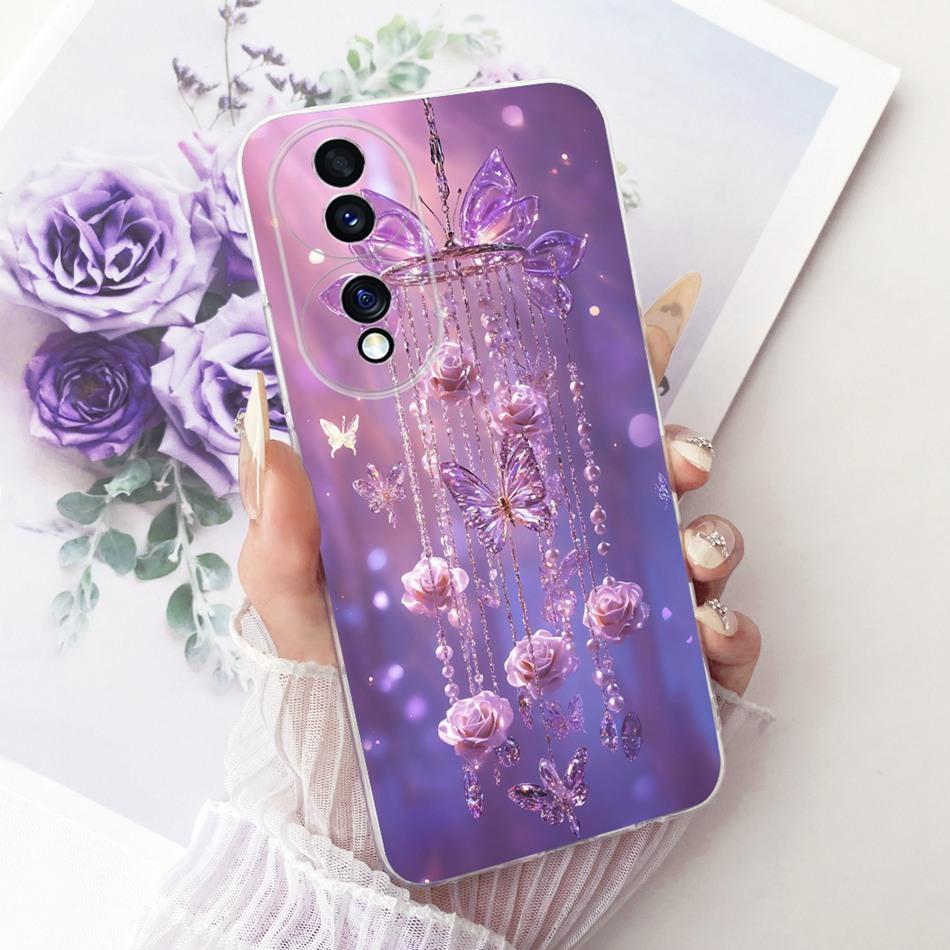 For Honor 70 70Pro Pro+ Cute Flower Butterfly Cat Painted Case For Honor70 70 Pro Plus 5G Soft Silicone TPU Phone Cases