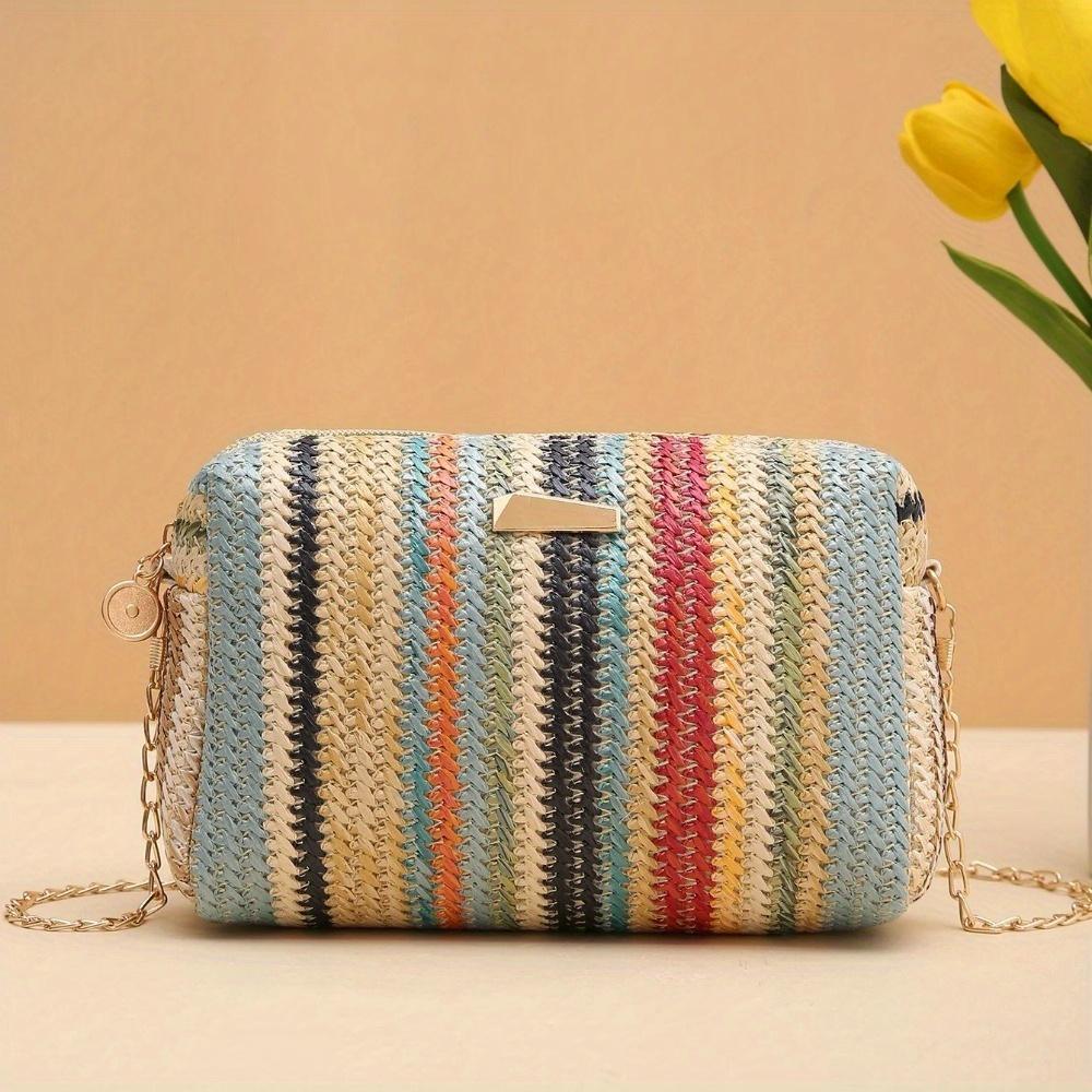 Girlish Color Straw Shoulder Bag Multifunctional, Portable and Perfect As a Women's Camera or Cosmetics Bag