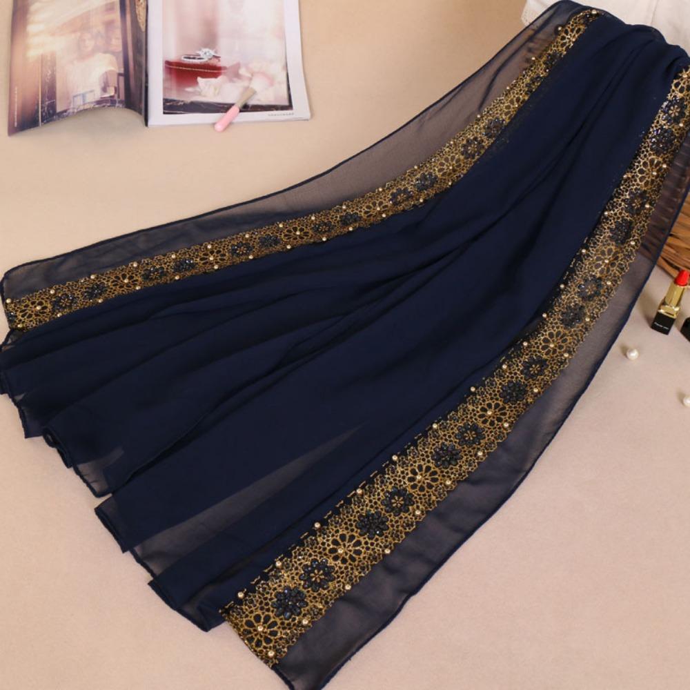 Multicolor Chiffon Headscarf Chiffon Material Malaysian Scarf Trendy Women Headwear Gift