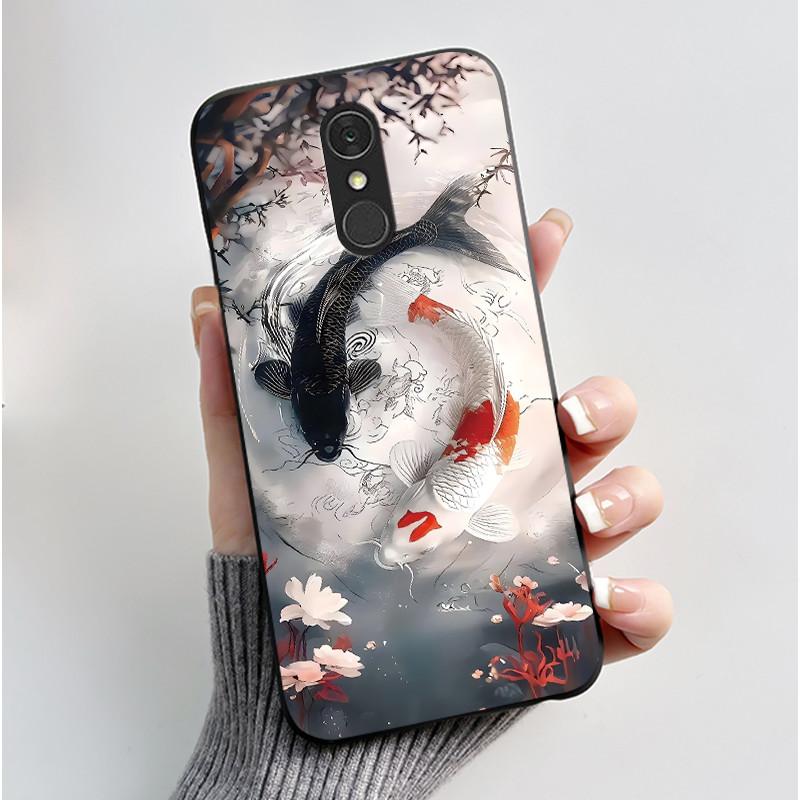 For LG Q7 Plus Q7+ Q7a Phone Case Luxury Cute Love Rabbit Funny Soft Silicone Black TPU Protective Cover For LG q7 LM-Q610 Case