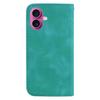 For iPhone 17 Stand Case 7-Shaped Pattern Imprint Leather Phone Cover with Strap