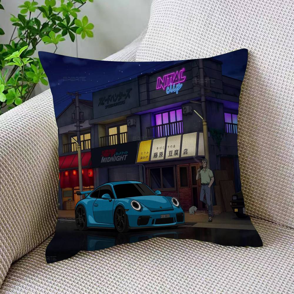Initial D Лавка тофу Фудзивары Персонализированное изображение Текст Домашние декоративные подушки Бытовые подарки 45x45 см