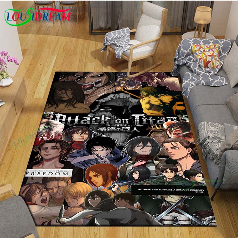 Модный 3D Мультяшный Ковер с Принтом A-Attack T-Titan для Гостиной, Противоскользящий Коврик, Коврики для Детской Комнаты, Коврик для Йоги, Декор, Подарок
