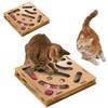 Puzzle Box Cat Toy Wooden Maze Game Box Interactive Kitten Peek