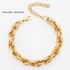Cross-border Hot-selling Women's Coarse Stainless Steel Twist Bracelet Personalized High-end Sense Hip-hop Fashion Gold-plated