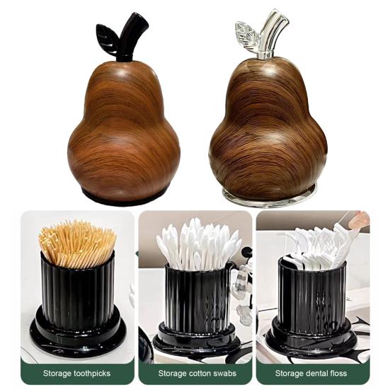 Диспенсер для зубочисток Yousheng с текстурой дерева груши, держатель для зубочисток с зубной нитью, для дома, офиса, ресторана, кухни, настольный органайзер для зубочисток, контейнер