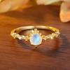 Round Moonlight Stone Lace Ring Female Niche Versatile Finger Fashion Handmade Ring