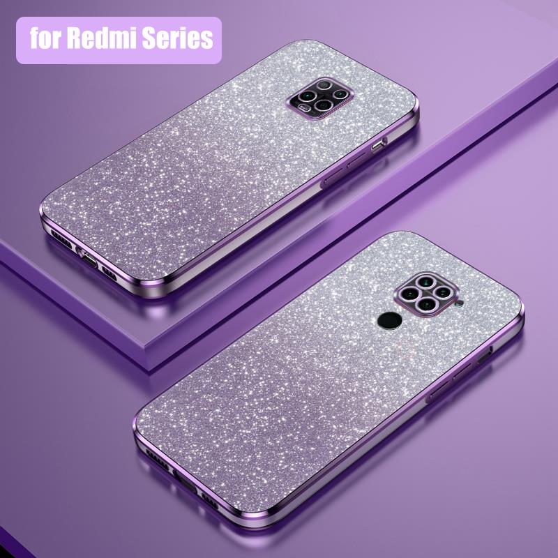Redmi9 Glitter Gradient Plating Case For Xiaomi Redmi Note 9 Pro 4g Women Soft Silicone Back Covers Note9 9pro 9s Funda