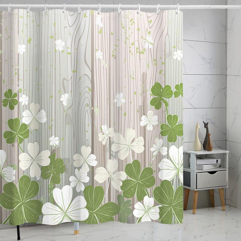 Flower Leaf Bathroom Thickened Waterproof And MildewProof Shower Curtain Design