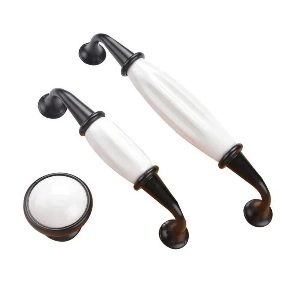 Ceramic Wardrobe Handles Black White Color Cabinet Pulls New Furniture Handle Cupboards