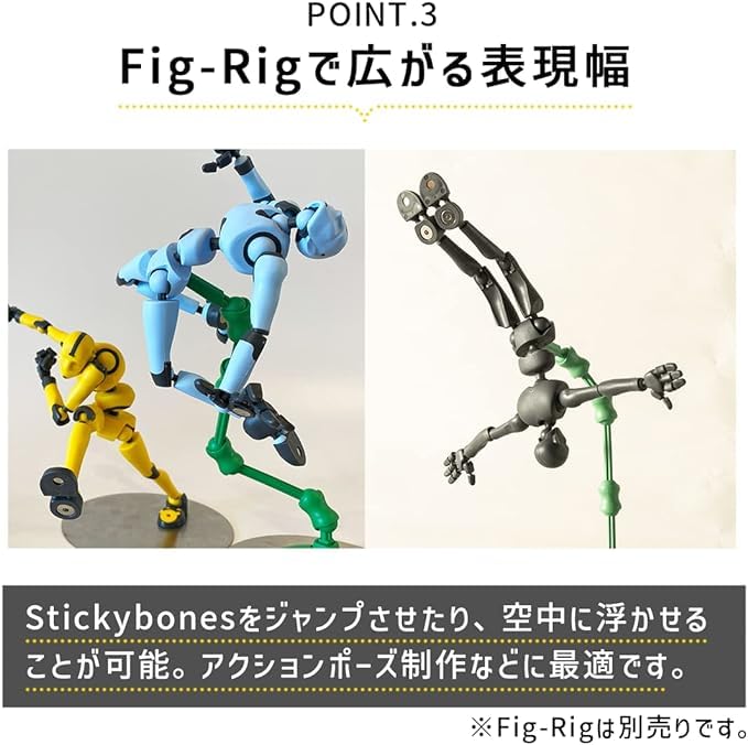 Stickybones Action Figure with Magnet Art Figure Stickybones (Blue Sky)