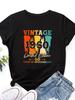 Vintage 1960 Letter Print Women T Shirt Short Sleeve O Neck Loose Women Tshirt Ladies Tee Shirt Tops Clothes Camisetas Mujer